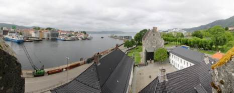 view across Bergenhus Fortress