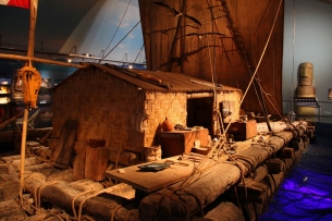 the Kon-Tiki, the balsa wood raft used by Thor Heyerdahl