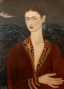 'Self-portrait wearing a velvet dress' by Frida Kahlo (1926)